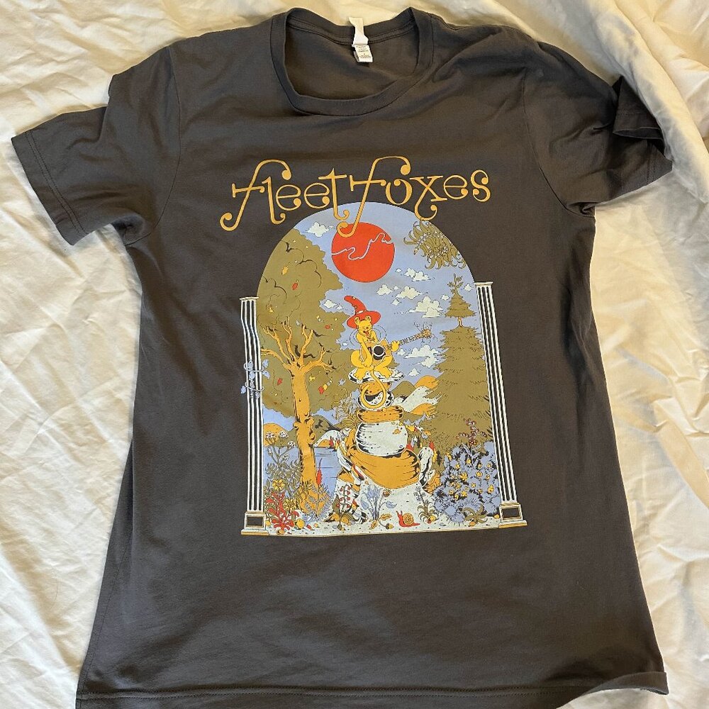 Fleet Foxes Cat Strum T-Shirt Men’s L – Grey – Short Sleeve Band Tee